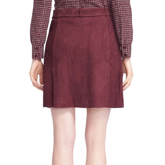 ♠️🆕 kate spade KSNY ♤ Suede A-line Skirt ♤ Wine - Picture 7 of 8